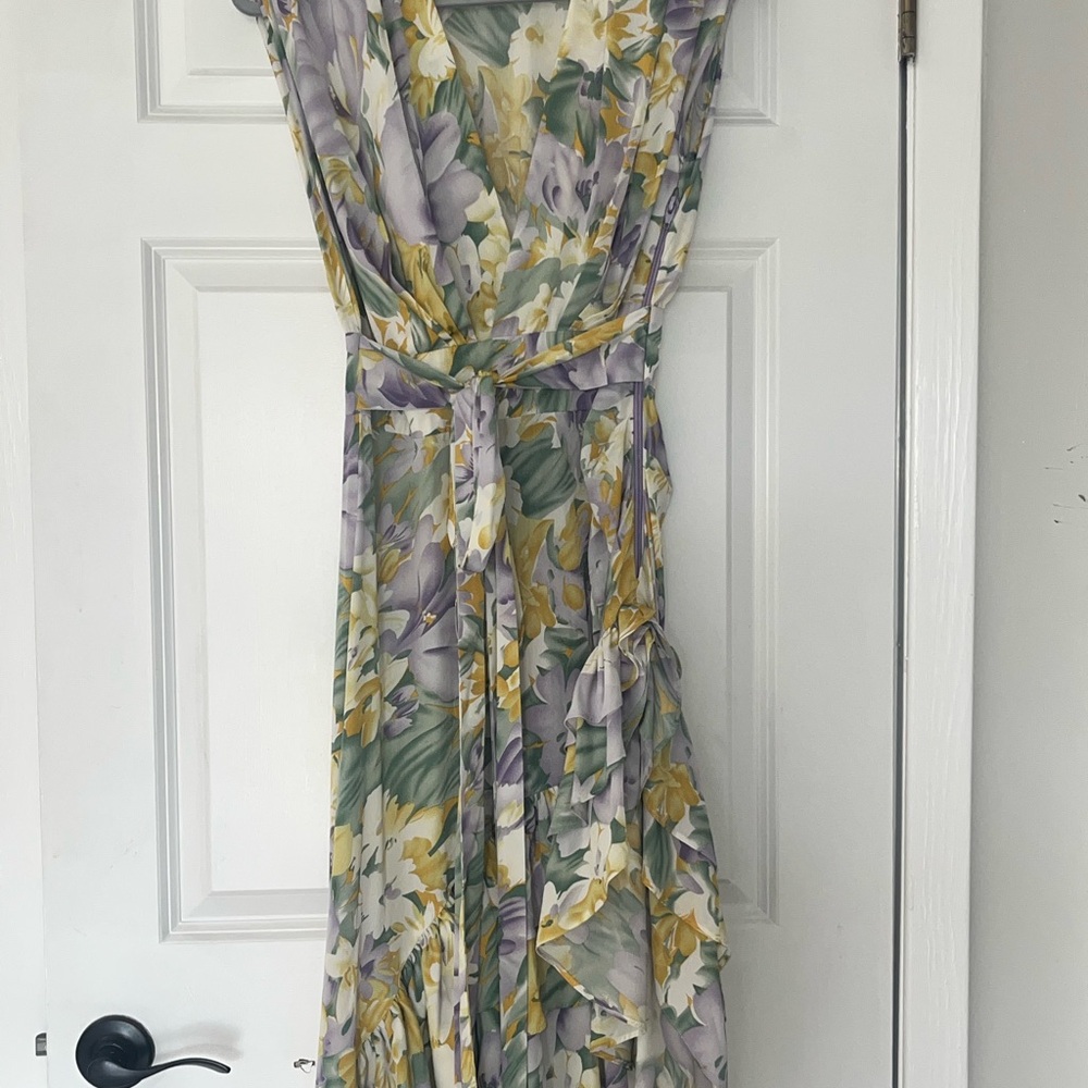 Bronx and Banco Yellow Gray Maxi Sundress